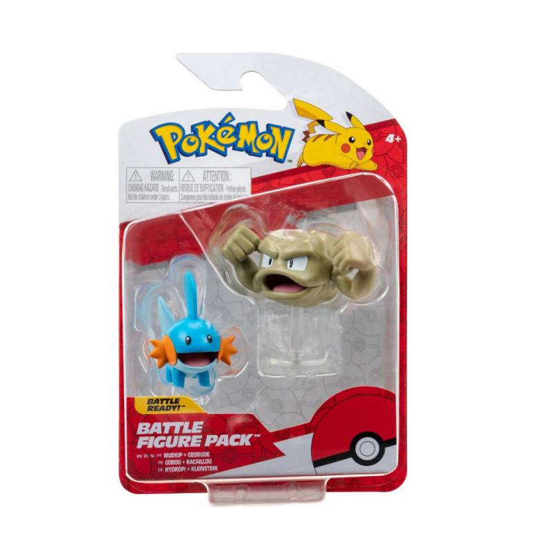 Set figurine de actiune Pokemon, model Mudkip si Geodude