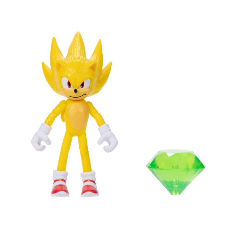 super sonic desene de colorat cu sonic Figurina articulata Sonic, Model Super Sonic, 10 cm