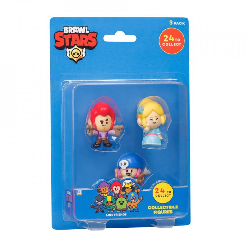 Set 3 figurine blister Brawl Stars, personaje Penny, Piper si Colt, 4 cm