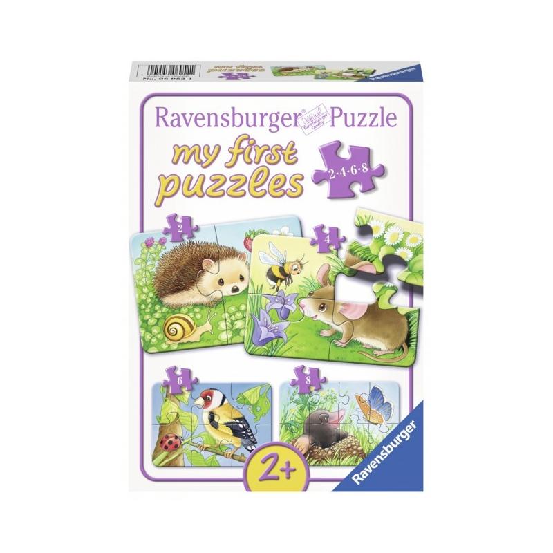 PRIMUL MEU PUZZLE ANIMALE DIN PADURE, 2/4/6/8 PIESE