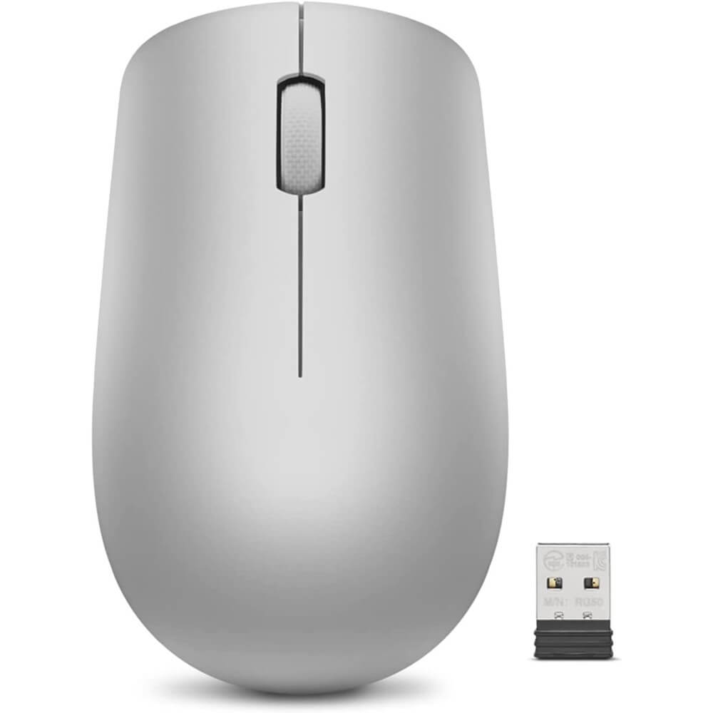 Mouse Wireless Lenovo 530, Ambidextru, Platinum Grey