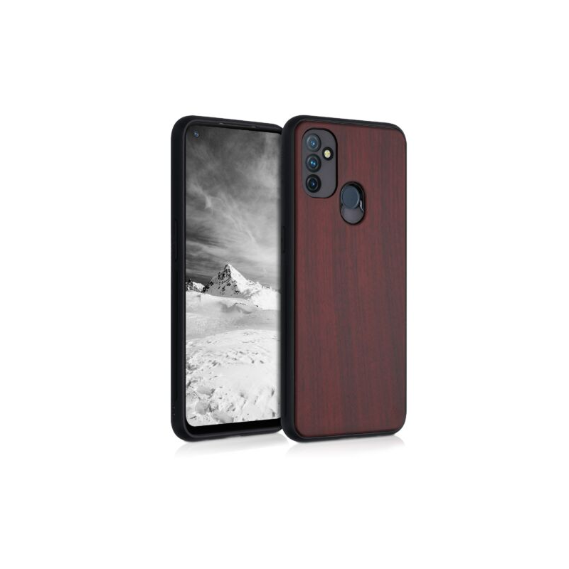 Husa pentru OnePlus Nord N100, Lemn, Rosu, 54719.20