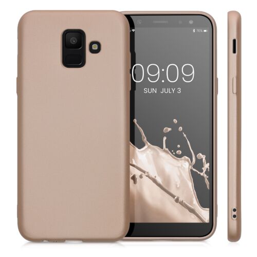 Husa Kwmobile pentru Samsung Galaxy A6 (2018), Silicon, Auriu, 46374.66