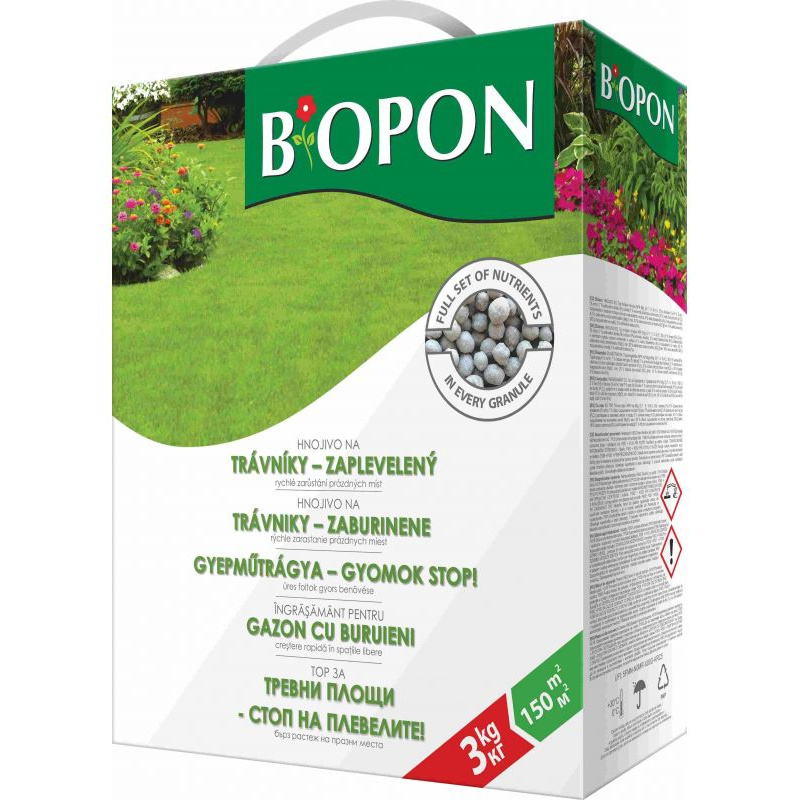 Biopon Ingrasamant Gazon cu Buruieni Control 3 kg