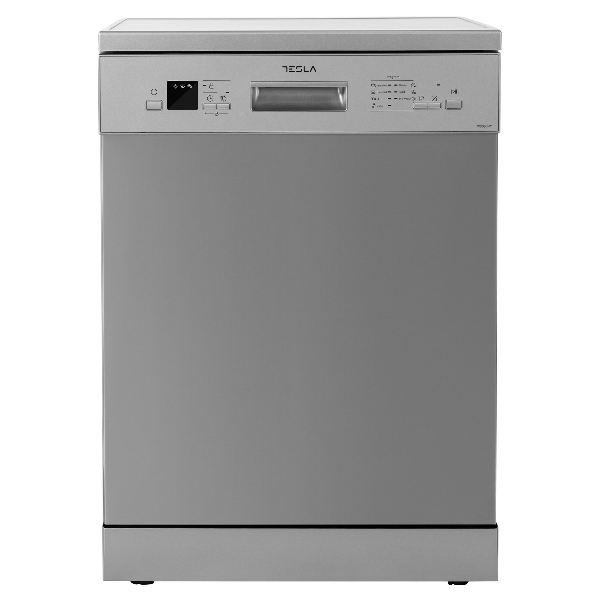 Masina de spalat vase Tesla WD690MX, 14 seturi, 7 programe, Aqua-Stop, Clasa E, Inox