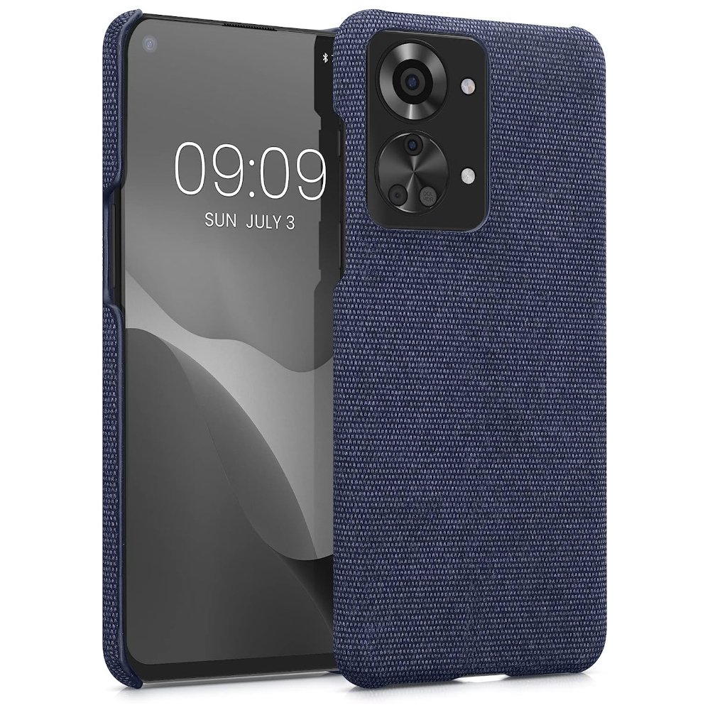 Husa Kwmobile pentru OnePlus Nord 2T, Textil, Albastru, 58768.17