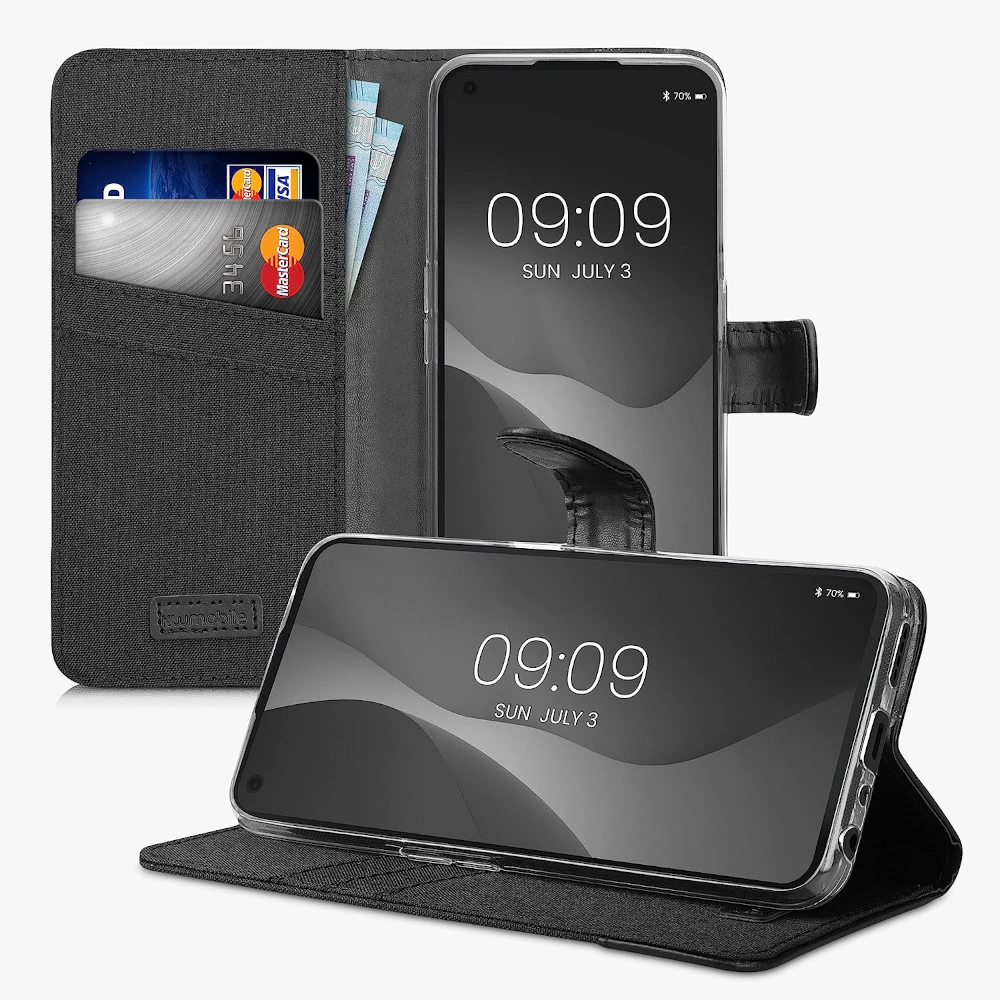 Husa Kwmobile pentru OnePlus Nord CE 2 Lite 5G, Textil, Negru, 58761.73