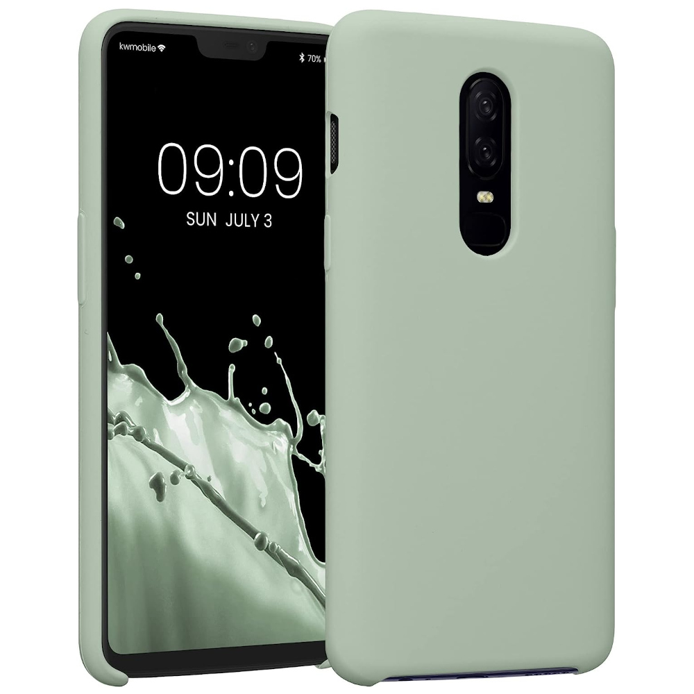 Husa Kwmobile pentru OnePlus 6, Silicon, Verde, 46122.172