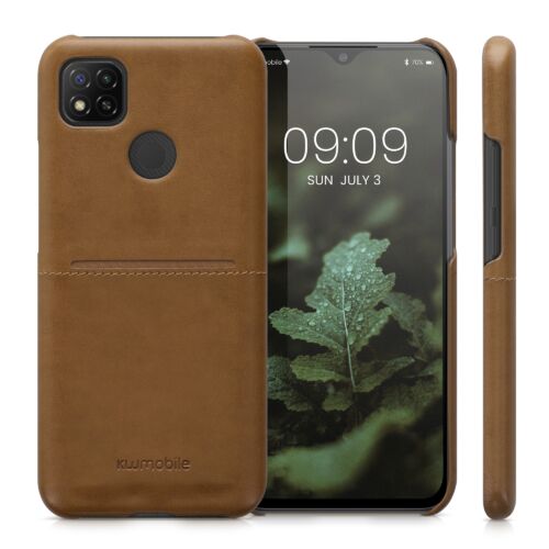 Husa Kwmobile pentru Xiaomi Redmi 9C, Piele ecologica, Maro, 57268.24