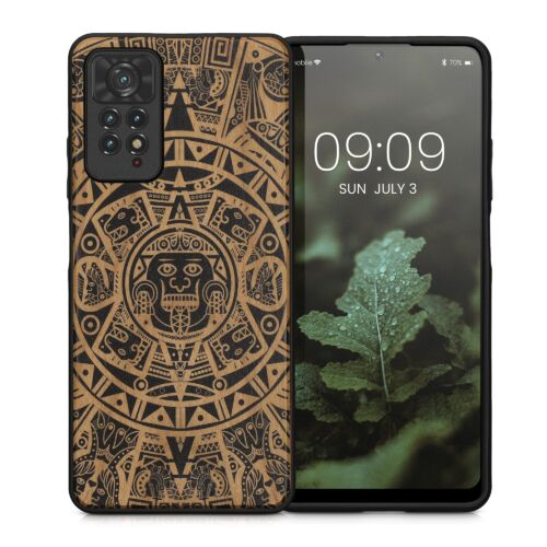 Husa Kwmobile pentru Xiaomi Redmi Note 11 Pro/Redmi Note 11 Pro 5G, Lemn, Maro/Negru, 57381.03