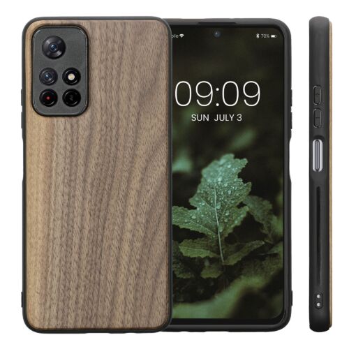 Husa Kwmobile pentru Xiaomi Redmi Note 11S 5G/Poco M4 Pro 5G, Lemn, Maro, 58094.18