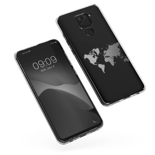 Husa Kwmobile pentru Xiaomi Redmi Note 9, Silicon, Transparent/Argintiu, 57084.05