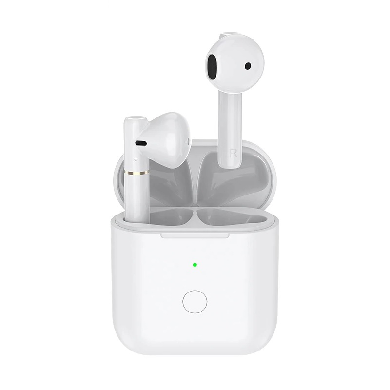 Casti wireless HiFi semi-in-ear QCY T8 TWS cu cutie de incarcare si transport de 380mAh, Smart touch, Bluetooth v5.1, IPX4, Alb