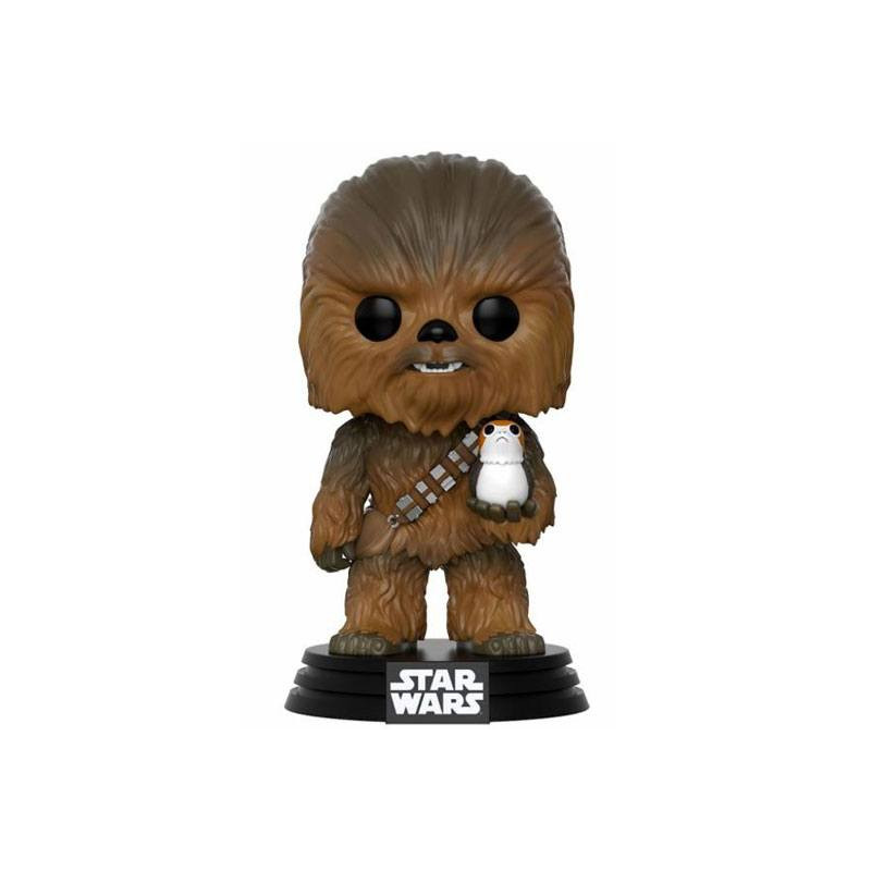 Figurina Bobble-Head Funko POP! Star Wars Episode VIII - Chewbacca & Porg, 9 cm