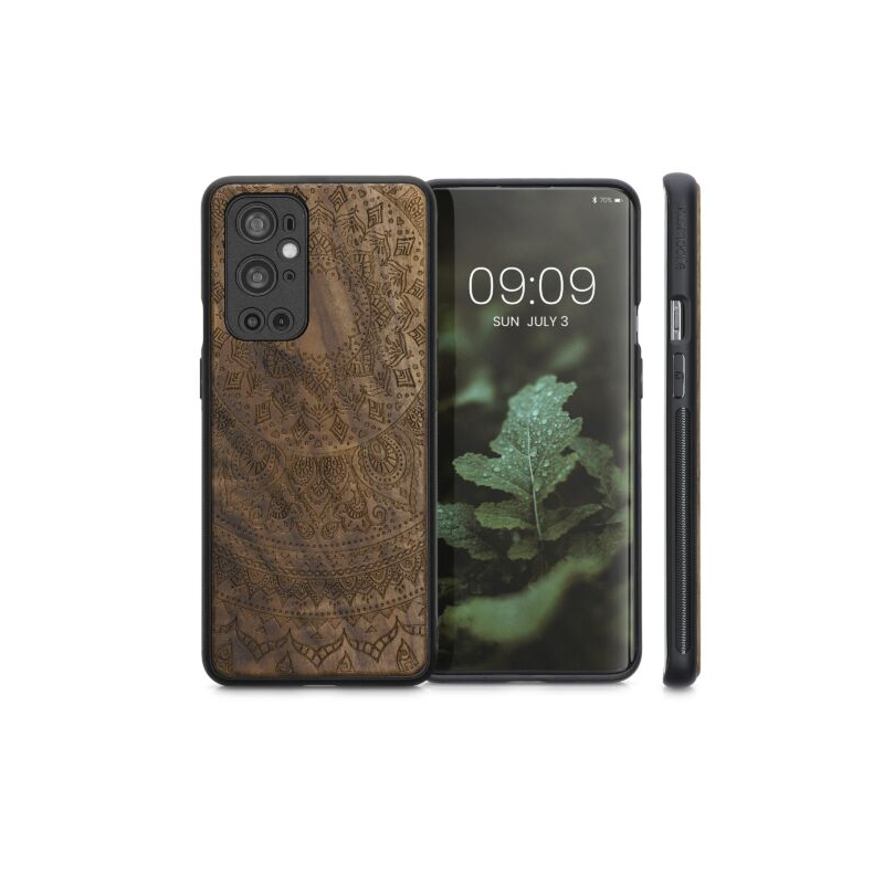 Husa Kwmobile pentru OnePlus 9 Pro, Lemn, Maro, 54433.02