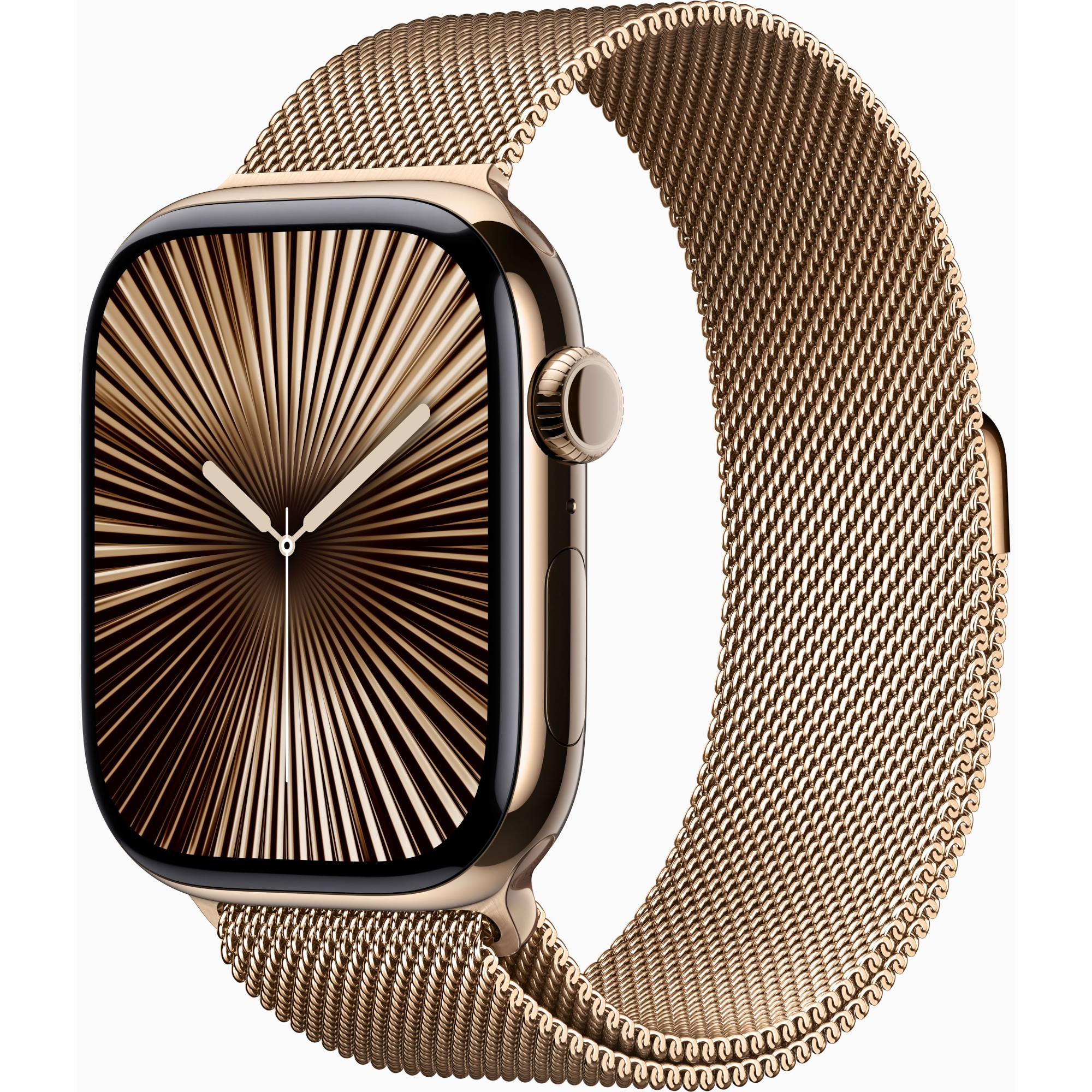 Apple Watch Seria 10, GPS + Cellular, 42 mm, Gold Titanium Case, Gold Milanese Loop