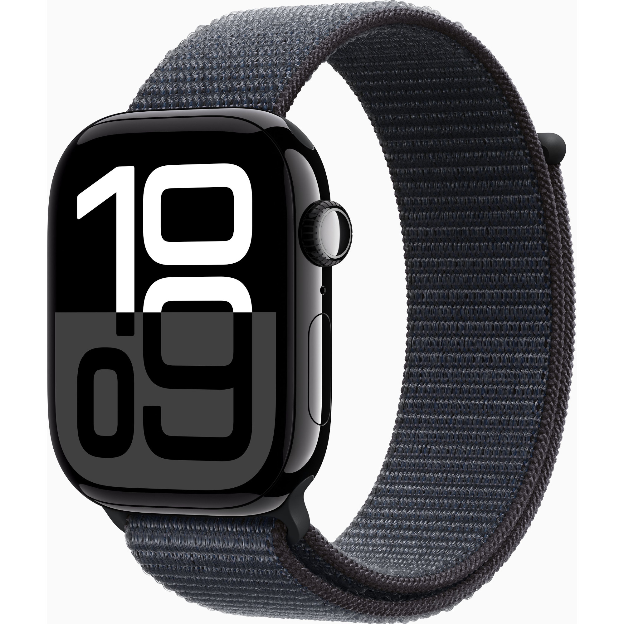 Apple Watch Seria 10, GPS + Cellular, 46 mm, Jet Black Aluminium Case, Ink Sport Loop