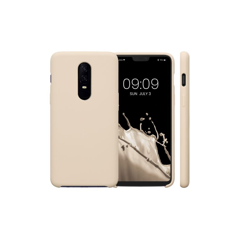 Husa Kwmobile pentru OnePlus 6, Silicon, Crem, 46122.154