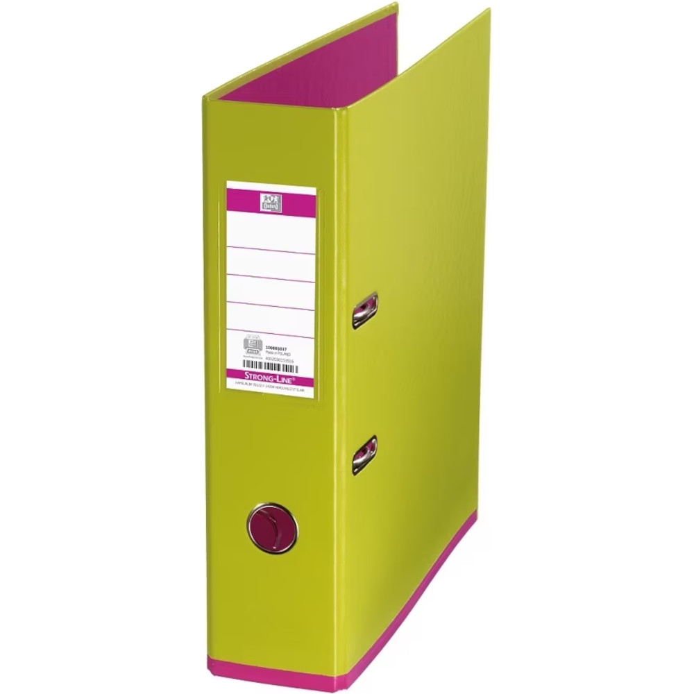 Biblioraft A4, Plastifiat Pp/pp, 80 Mm, Oxford Mycolour - Verde Deschis/roz