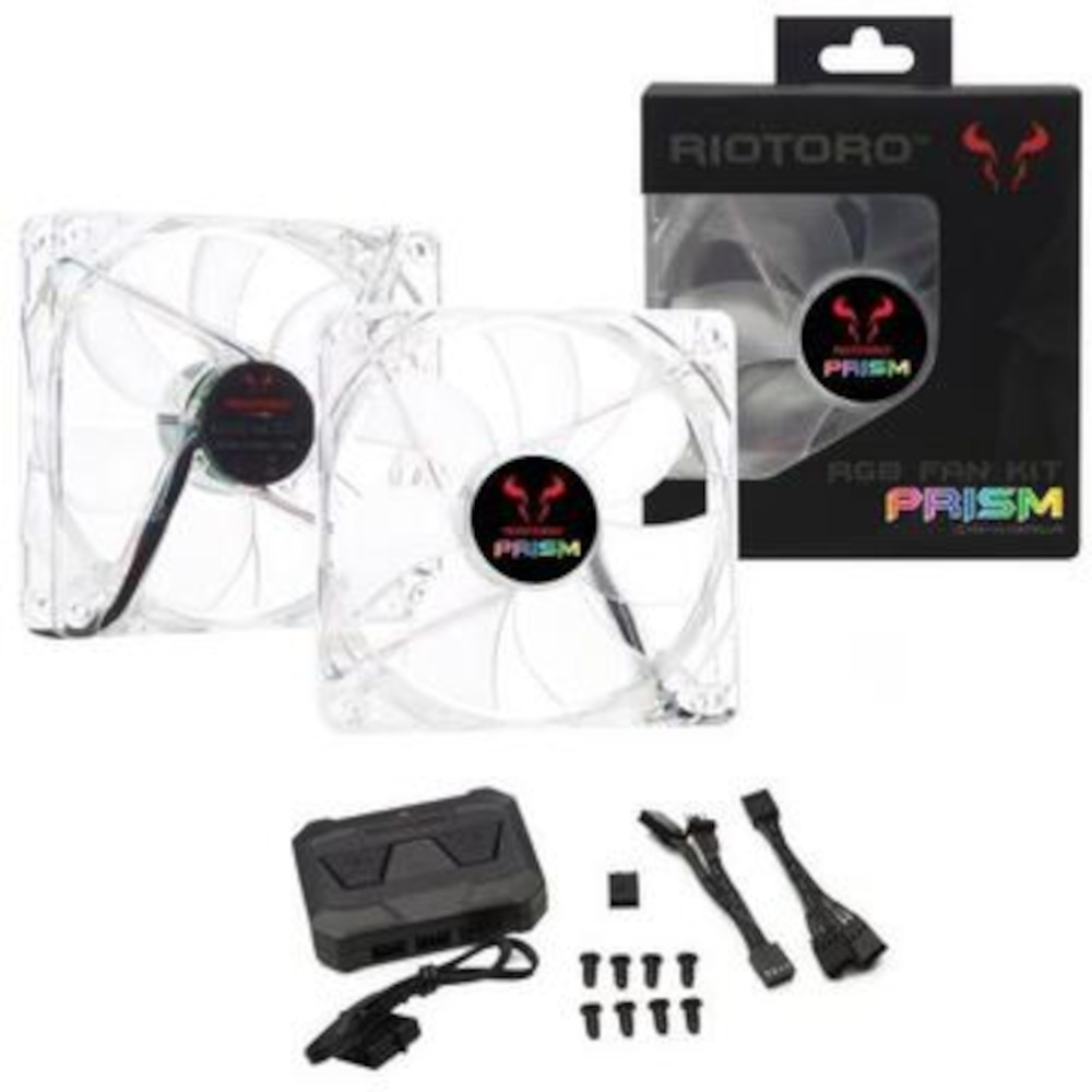 Set 2 ventilatoare Riotoro Prism 120mm iluminare RGB