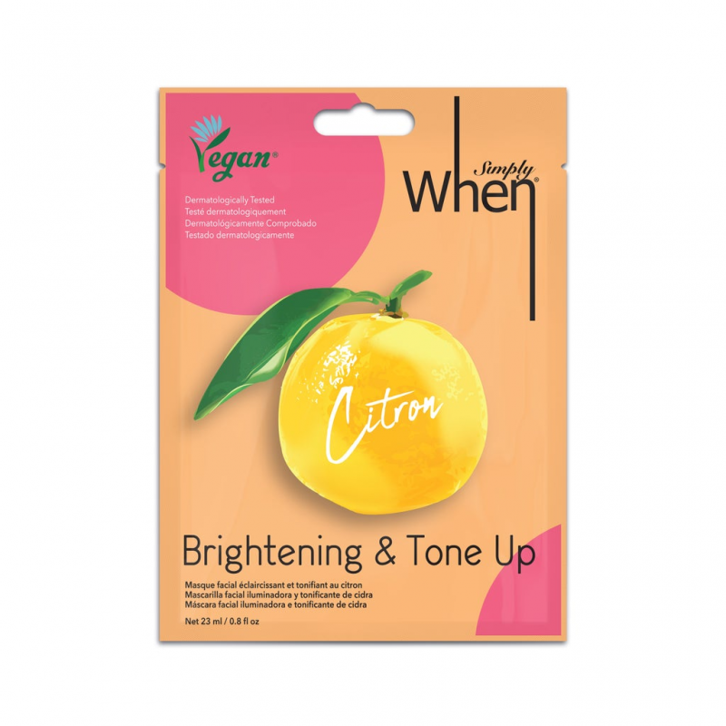 Masca faciala vegana, iluminatoare si tonifianta cu niacinamide si extract de citrice, Simply When Vegan, 23 ml