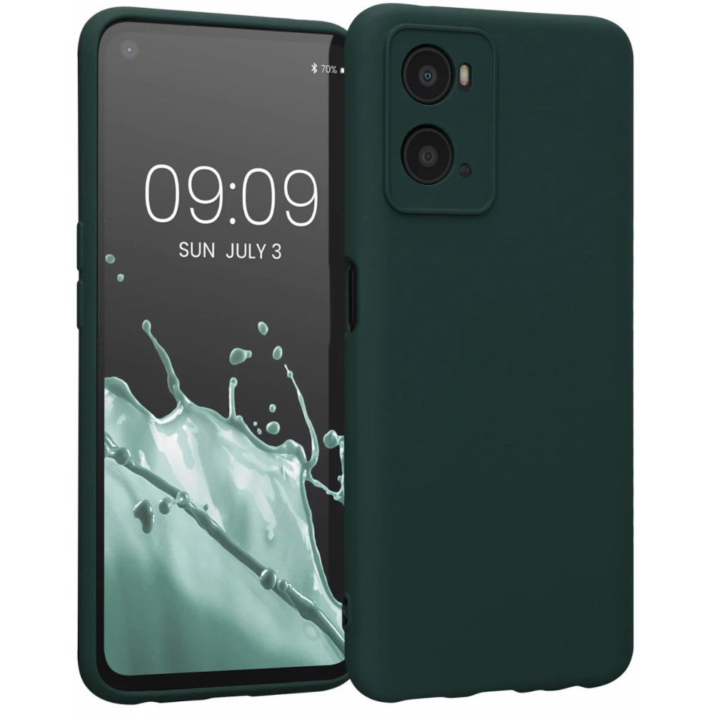 Husa Kwmobile pentru OPPO A76/A96, Silicon, Verde, 59147.169