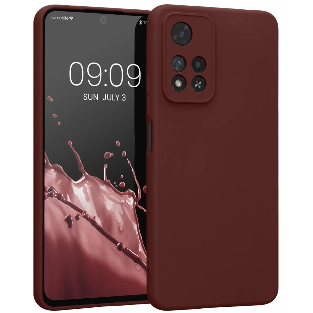 Husa Kwmobile pentru Xiaomi Redmi Note 11 Pro Plus 5G, Silicon, Rosu, 58097.187