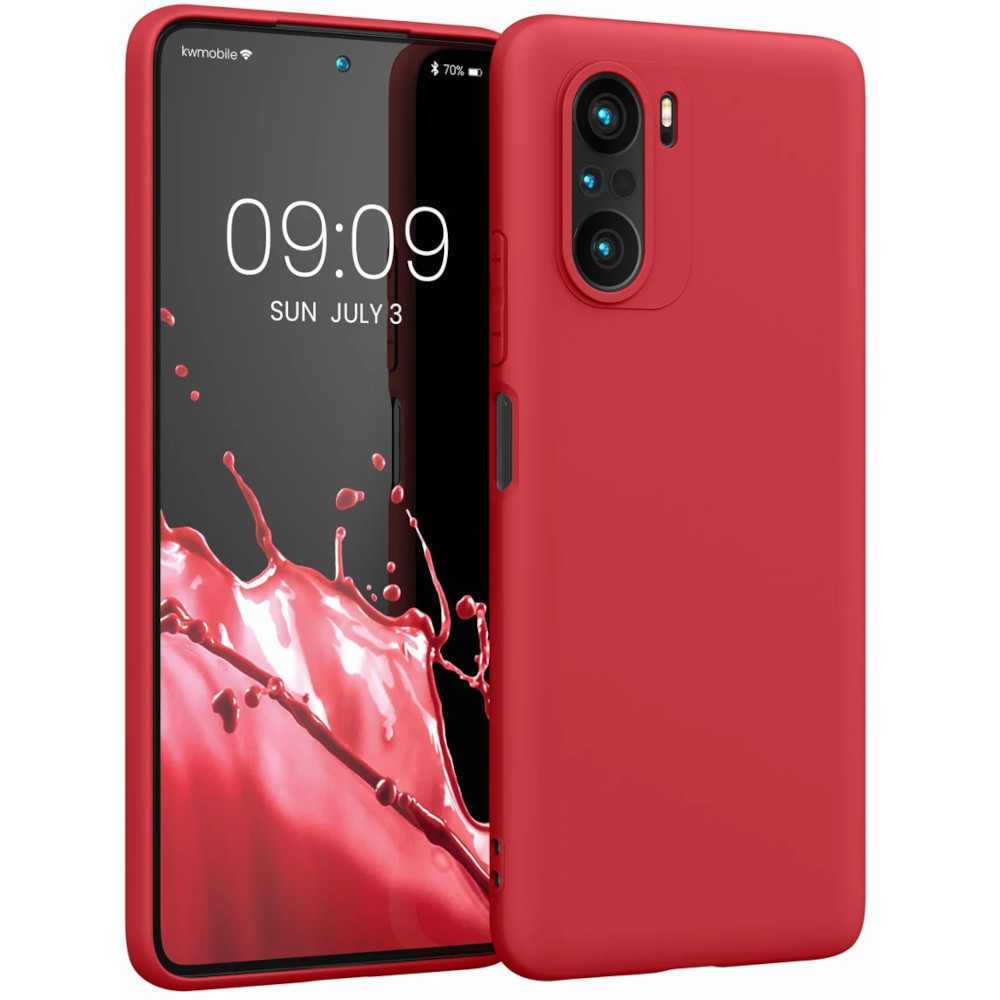 Husa Kwmobile pentru Xiaomi Mi 11i/Poco F3, Silicon, Rosu, 57026.208