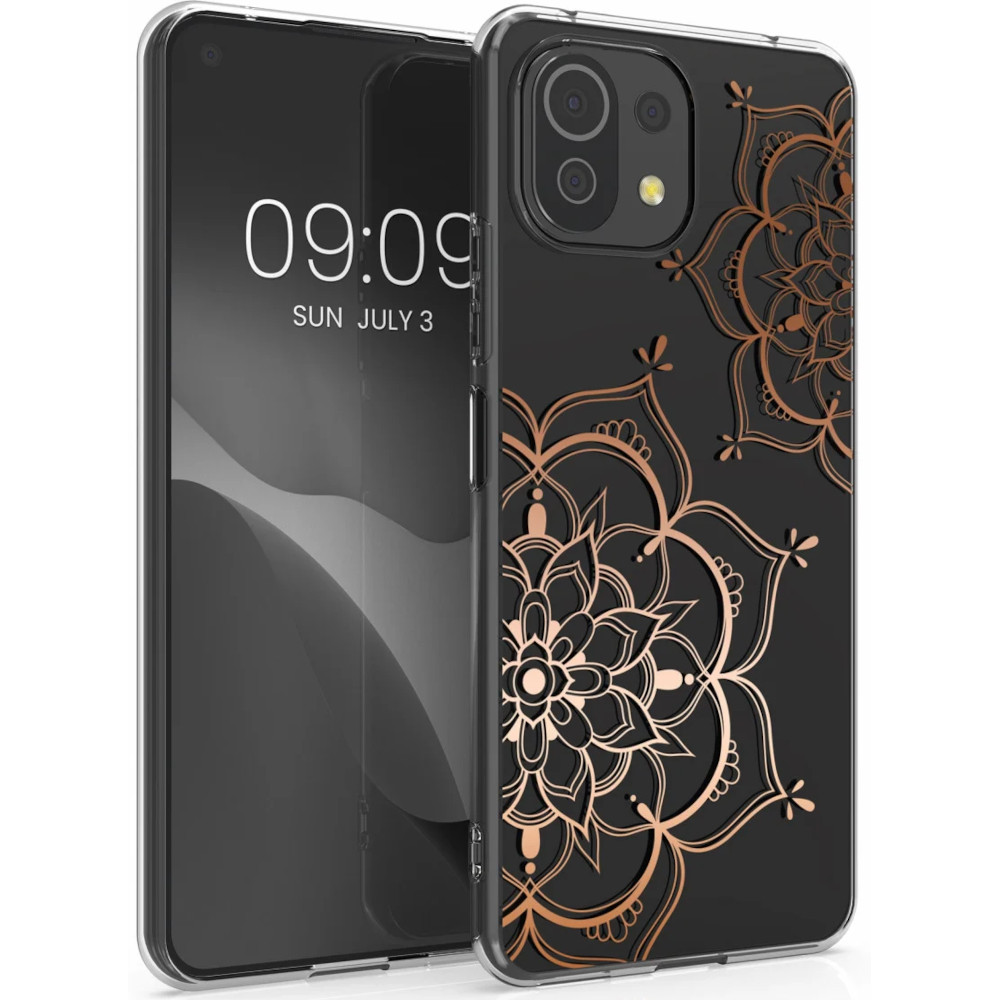 Husa Kwmobile pentru Xiaomi Mi 11 Lite 5G/11 Lite 5G NE, Silicon, Transparent/Rose Gold, 57081.02