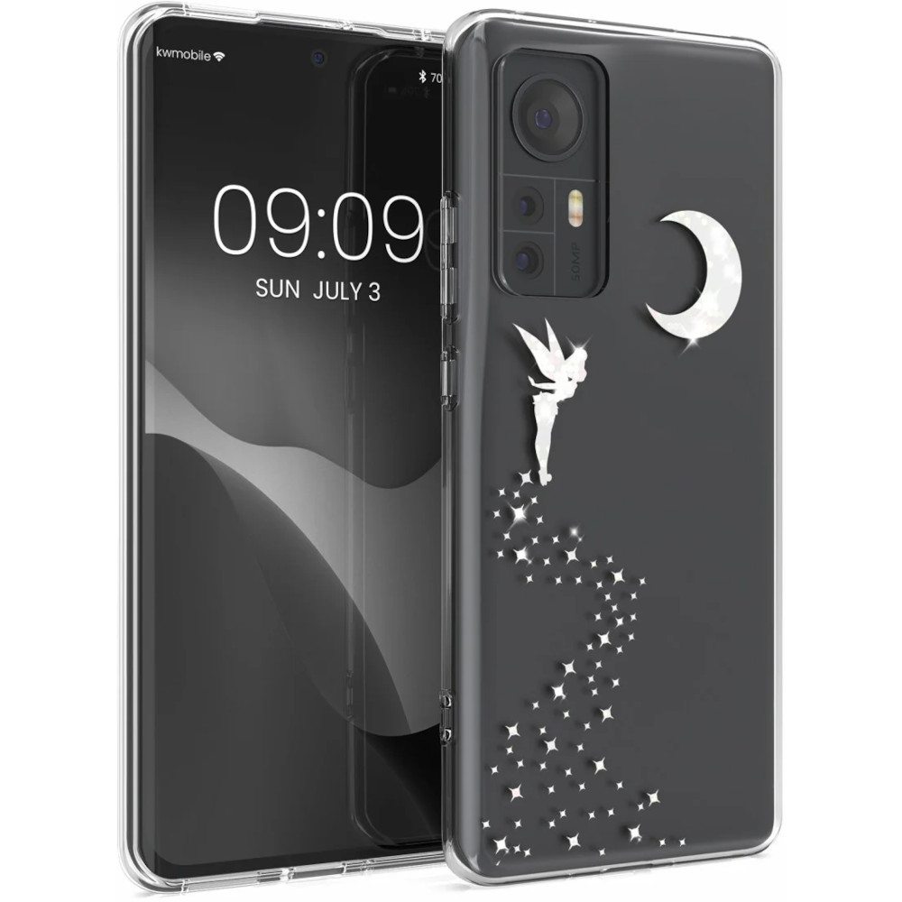 Husa Kwmobile pentru Xiaomi 12/12X, Silicon, Transparent/Argintiu, 57097.01