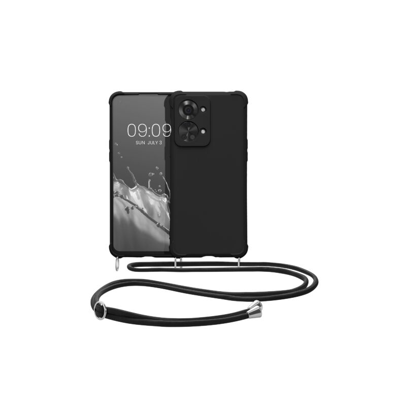 Husa Kwmobile pentru OnePlus Nord 2T, Silicon, Negru, 58770.01