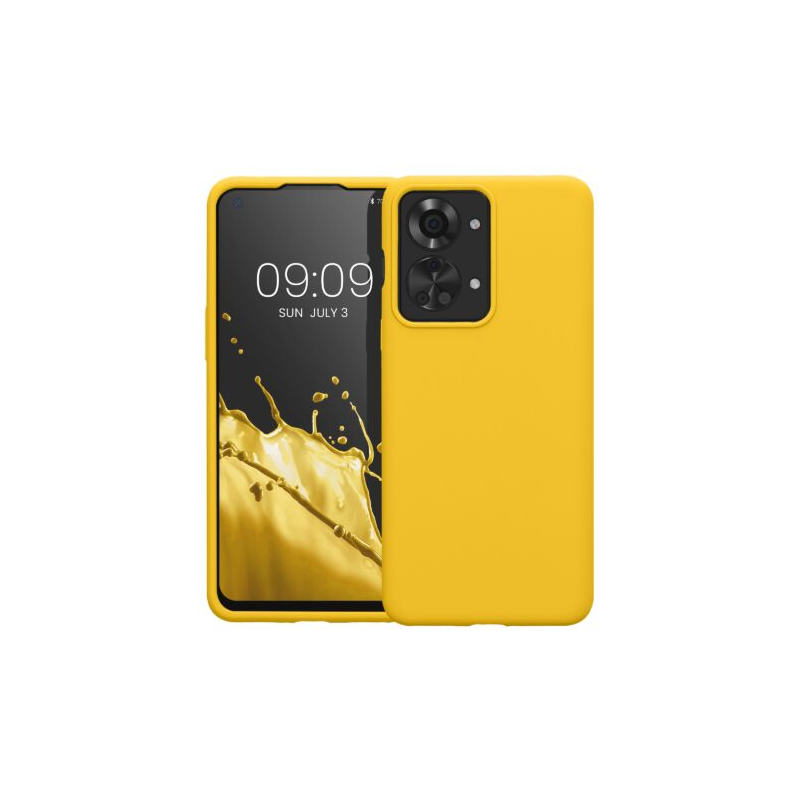 Husa Kwmobile pentru OnePlus Nord 2T, Silicon, Galben, 58764.165