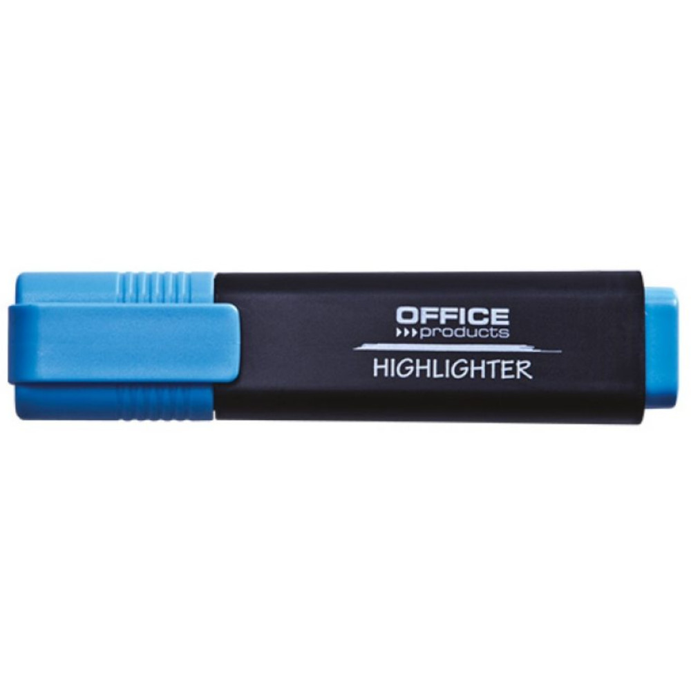 Set 10 Textmarkere OFFICE Products, Varf Tesit si Scriere de 1-5 mm, Culoare Albastru Fluorescent