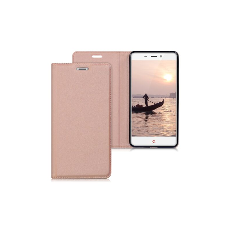 Husa pentru ZTE Nubia N1, Piele ecologica, Rose Gold, 40425.81