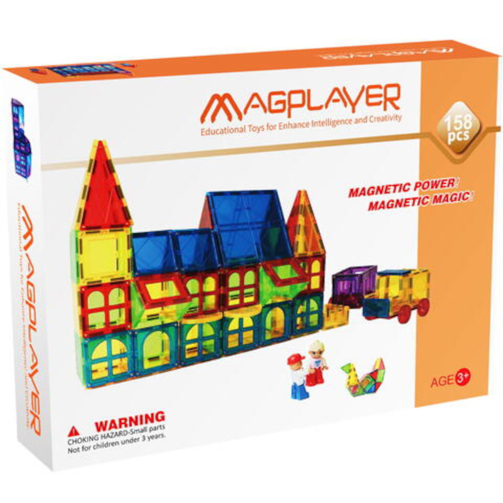 Set de constructie magnetic 3D - 158 piese