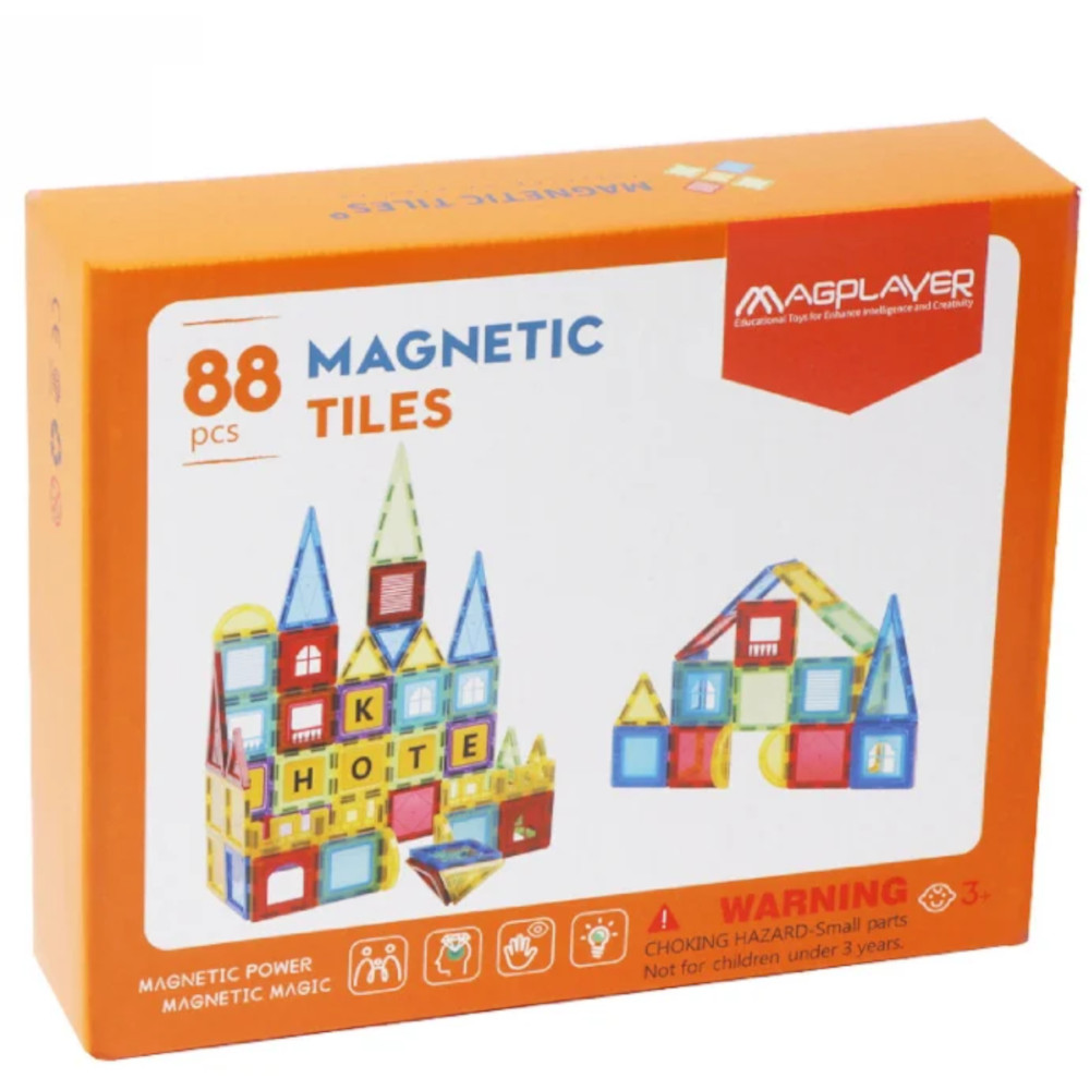 Set de constructie magnetic 3D - 88 piese