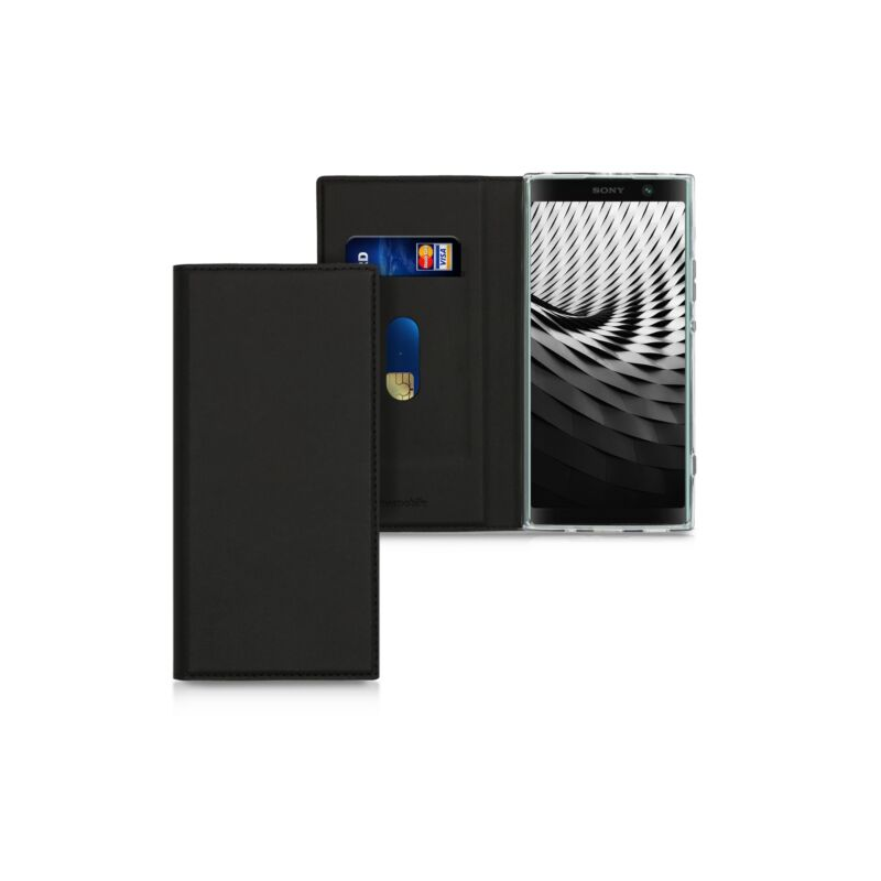 Husa pentru Sony Xperia XA2 Plus, Piele ecologica, Negru, 45821.01