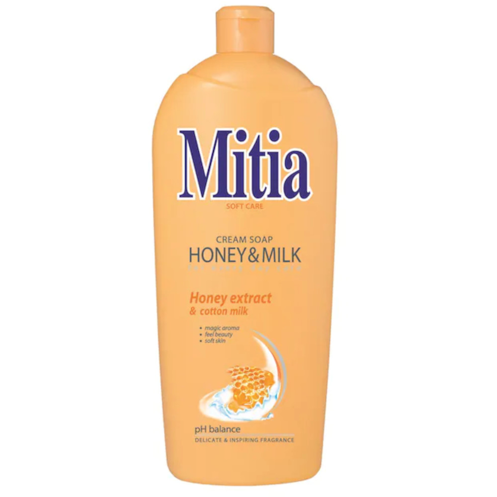 Rezerva Sapun Lichid MITIA Honey&Milk, 1L, cu Miere si Lapte