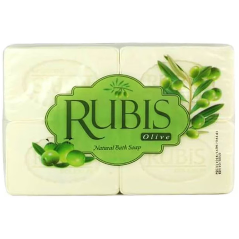 Sapun Solid RUBIS Olive, 4 Buc/Set, 200 g/Buc, Extract de Ulei de Masline