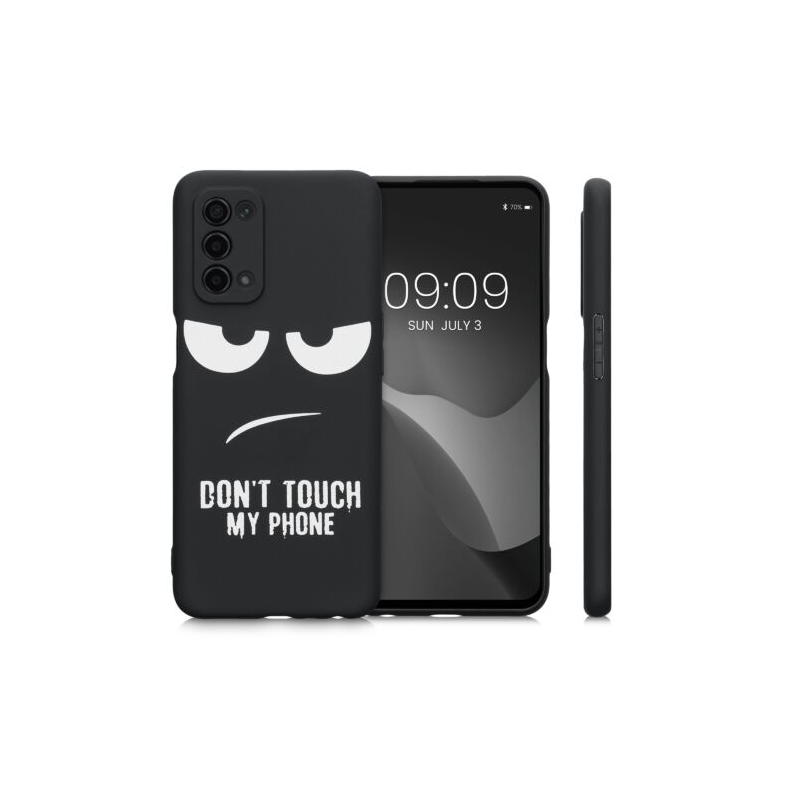 Husa Kwmobile pentru OPPO A74 5G/A54 5G, Silicon, Negru/Alb, 58692.01