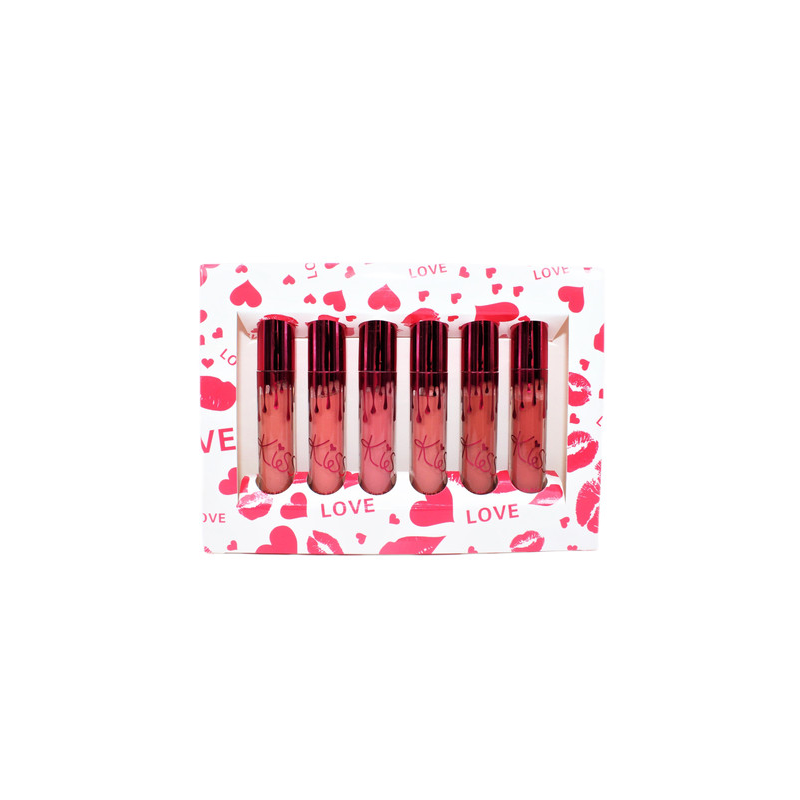 Set 6 rujuri de buze, Kiss Beauty, Matte Liquid Lipstick