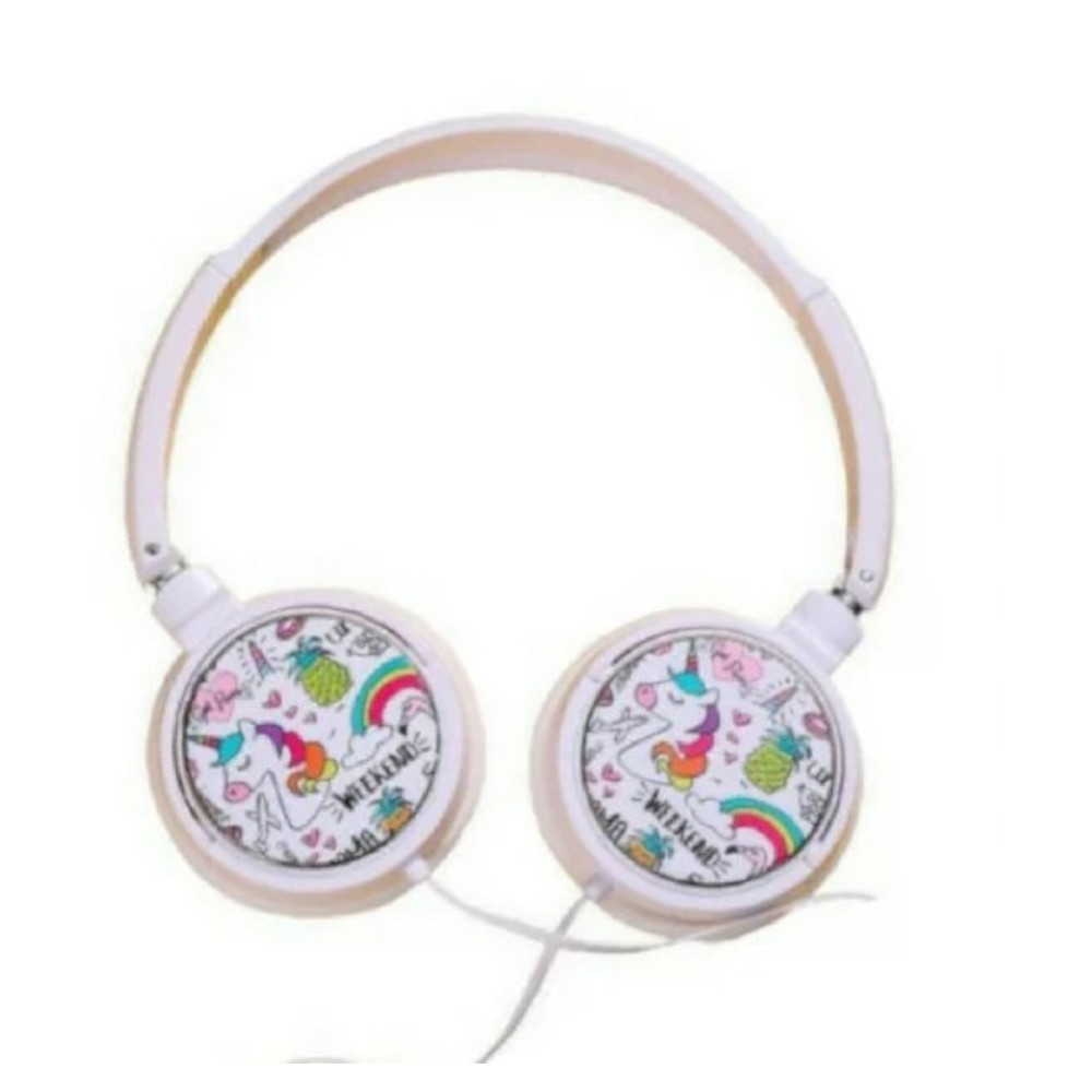 Casti stereo cu microfon, design cu unicorn