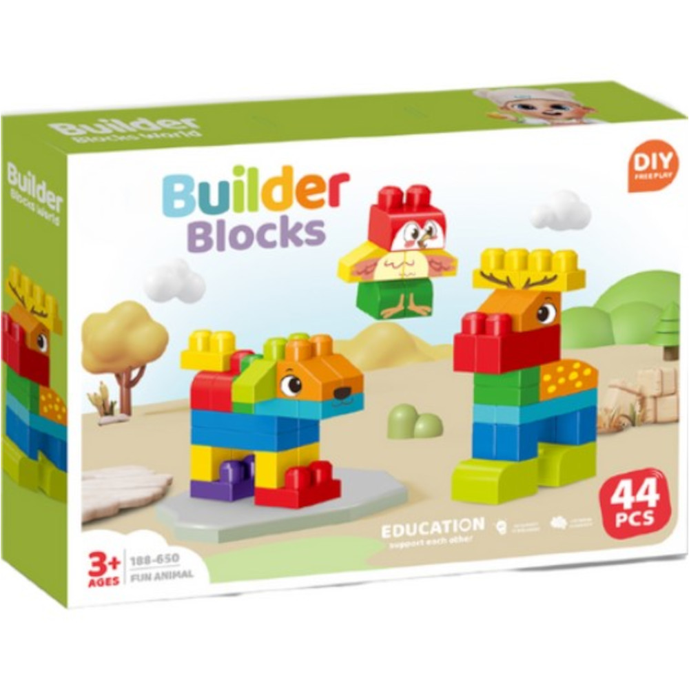 Set de constructie STEAM - Animalute haioase (44 piese)