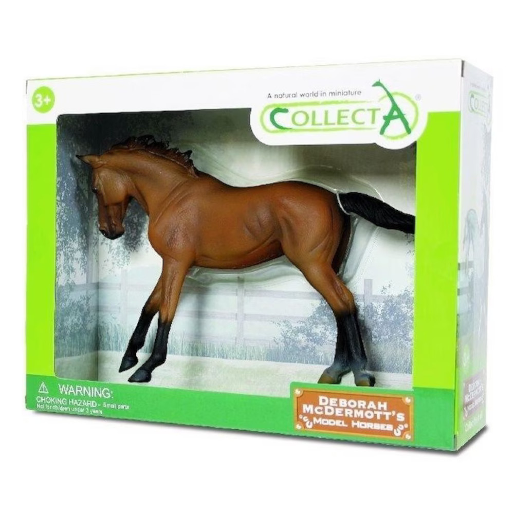 Figurina in cutie Iapa Thoroughbred Bay pictata manual WB Collecta