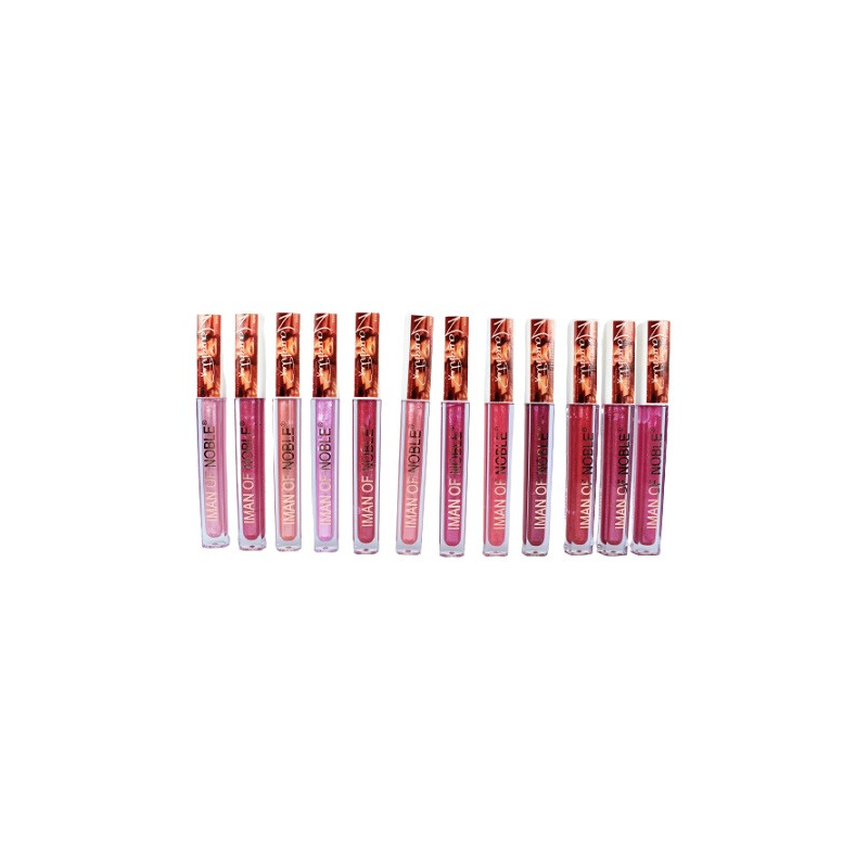 Set 12 Luciuri de buze lichide, Iman Of Noble, Nude Lip Gloss