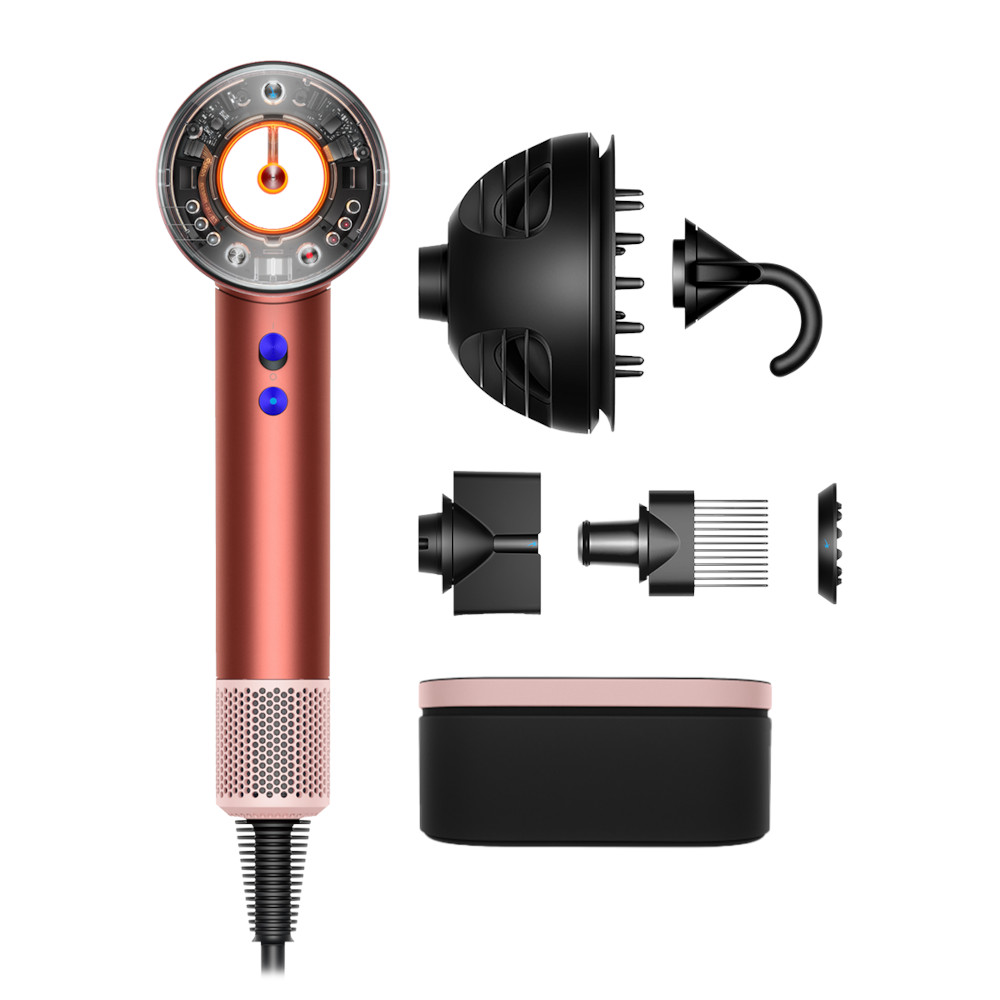 Uscator de par Dyson Supersonic Nural HD16, 1600 W, 3 trepte de viteza, 4 trepte de temperatura, Strawberry Bronze/Blush Pink