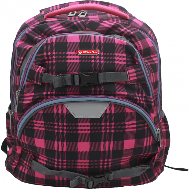 Rucsac Battle, dimensiune 43 x 29 x 22 cm, motiv Pink Checkers