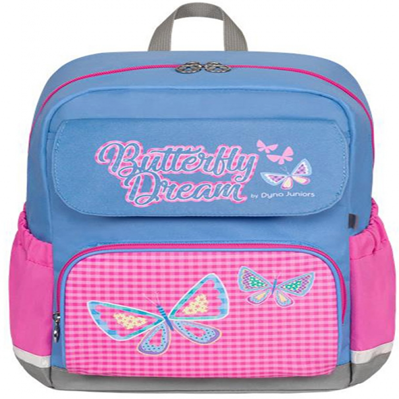 Ghiozdan neechipat Dyna Juniors Starter, dimensiune 37 x 28 x 19 cm, motiv Butterfly Dream