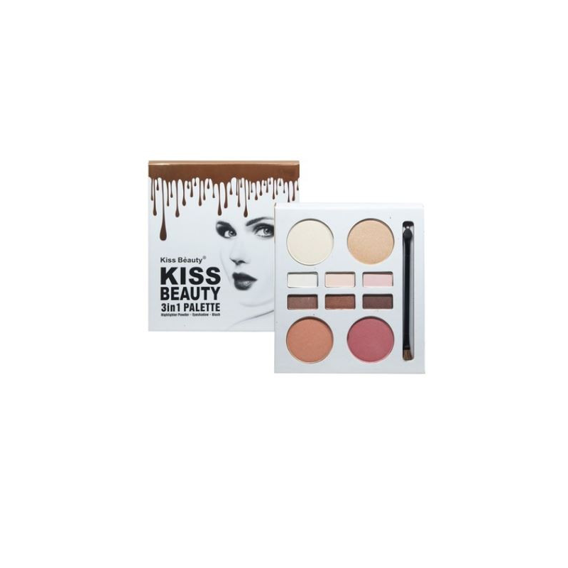 Paleta Fard 3 in 1 Kiss Beauty, 2