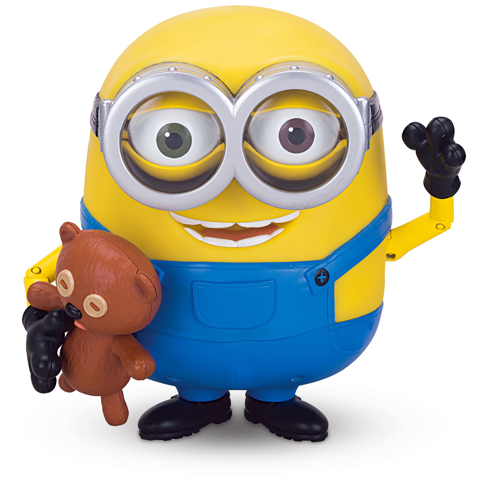 Figurina din plastic interactiva Minions Bob cu ursulet